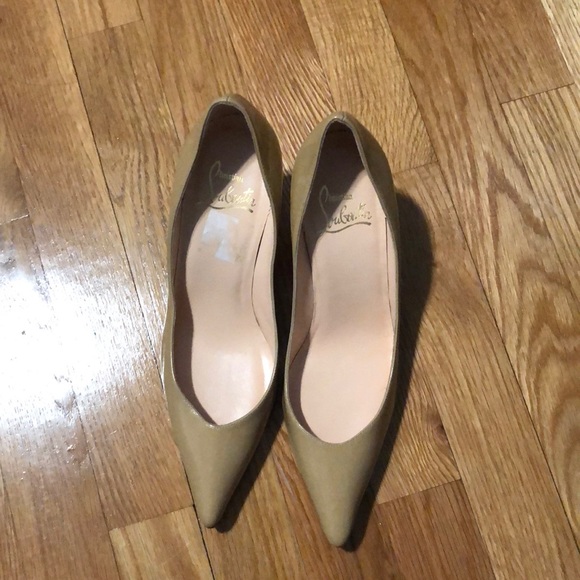 Christian Louboutin Shoes - Christian Louboutin patent leather pumps in nude.